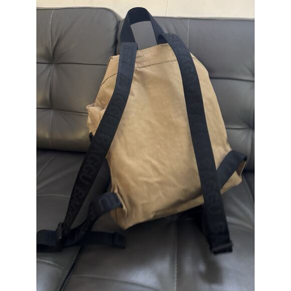 NWOT BAGGU Sport Backpack Zip & Clip Top Shoulder Bag Dark Khaki Black Strap - Picture 4 of 6